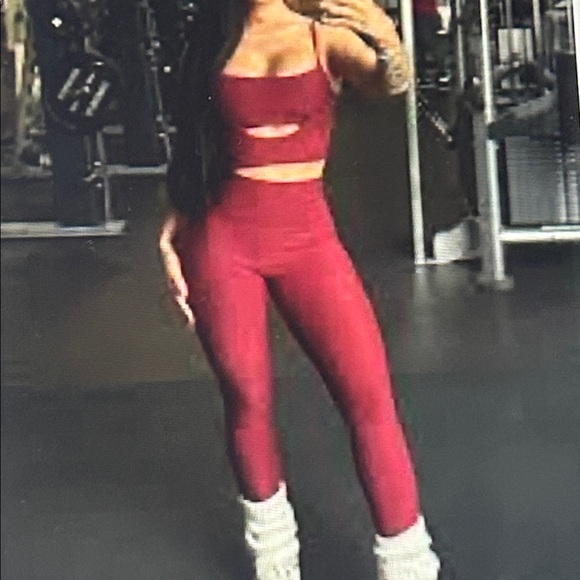 Bombshell Sportswear Pants - Bombshell Sportwear Burgundy High-Waist Leggings
